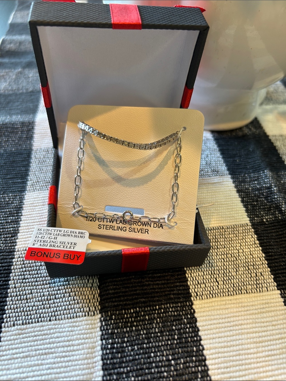 NWTSterling Silver Bracelet Set with Tennis Bar and Chain - Silver